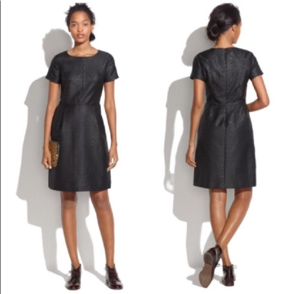 Madewell metallic jacquard dress